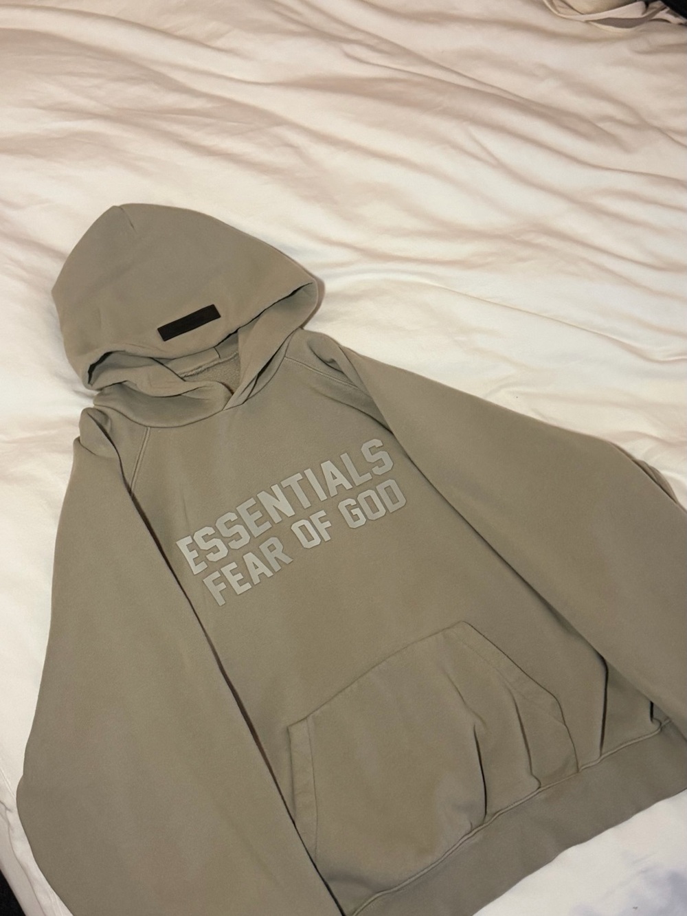 Fear of God Essentials Crewneck Hoodie in Taupe